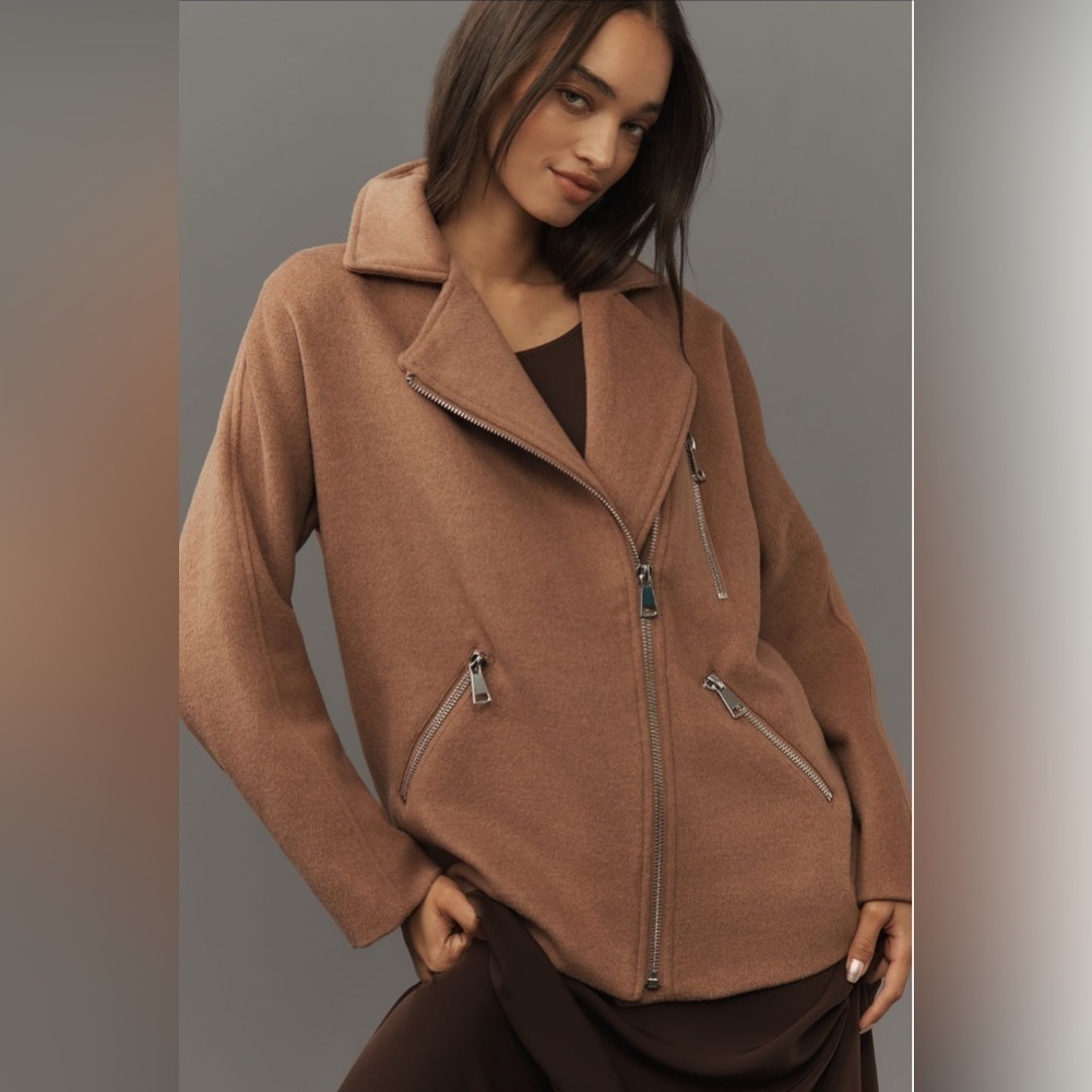 Maeve Oversized Wool Blend Moto Jacket